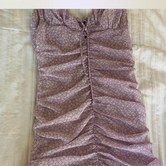 Cotton Candy Lilac Floral Mini Dress - Picture 7 of 7